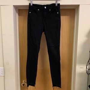 Good American Good Legs Black Jeans Distressed Hem size 2/26